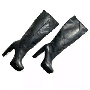 Steve Madden Knee High Leather Platform Heel Boots